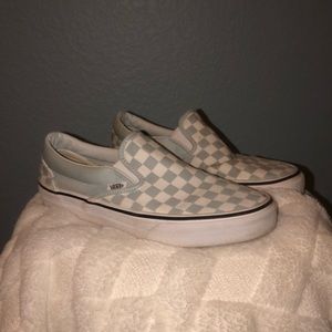 Blue & White Checkered Slip on Vans